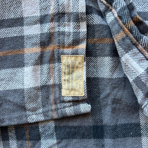 Jachs Heavy Flannel Shirt Men's XL Gray Button Up Long Sleeve Plaid Work Shirt - Picture 8 of 13